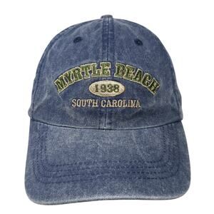 Myrtle Beach South Carolina Strapback Hat Blue One Size Adjustable 777 Lucky
